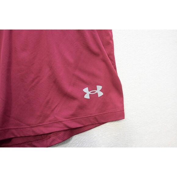 Under Armour Gym Shirt Fitted HeatGear Maroon Short Sleeve Mens Sz XL - Picture 5 of 9